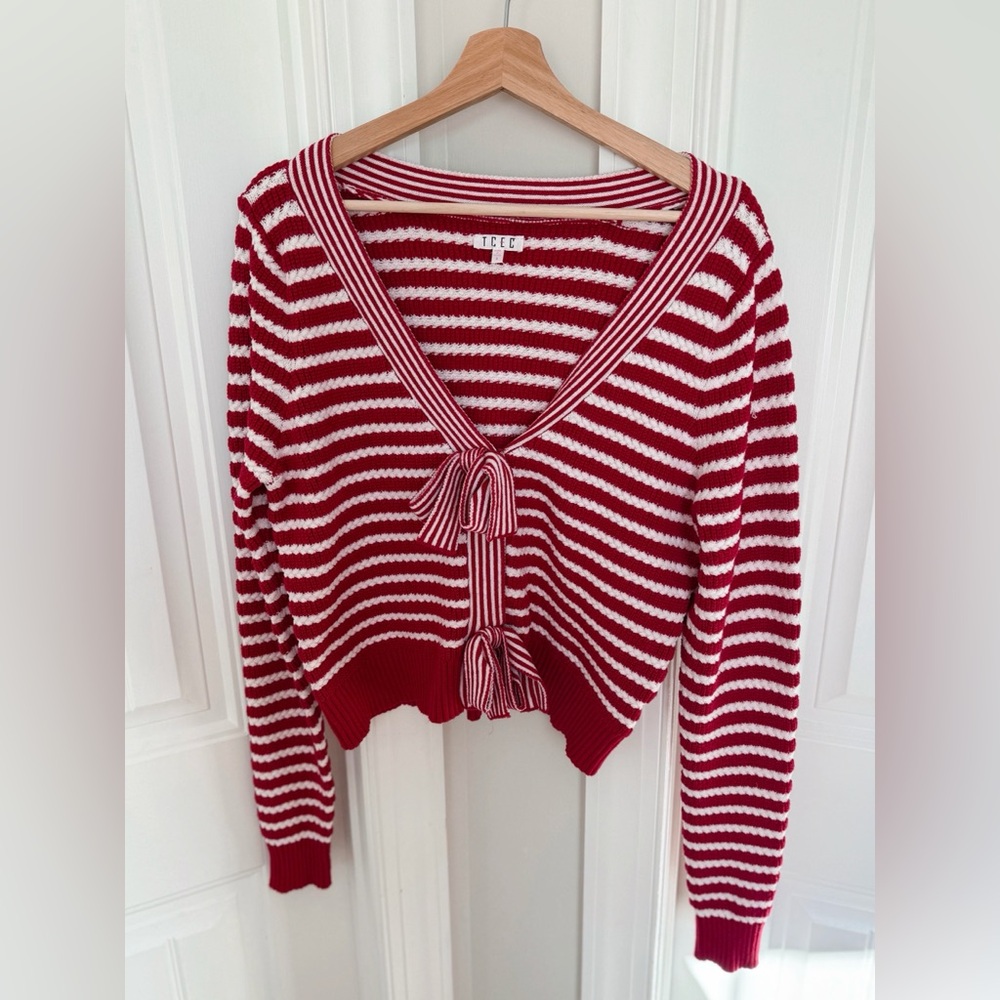 TCEC Valentine’s Day Red and White Striped Sweater